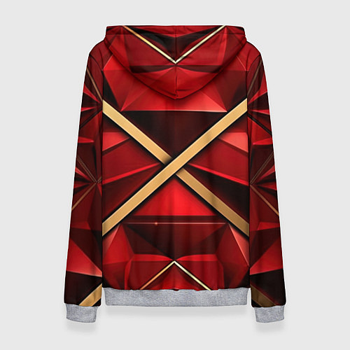 Женская толстовка Герб России на красном абстрактном фоне / 3D-Меланж – фото 2