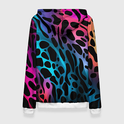 Женская толстовка Черные пятна на разноцветном фоне / 3D-Белый – фото 2
