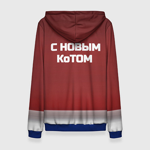 Женская толстовка С новым котом - два кота в костюмах Санты / 3D-Синий – фото 2