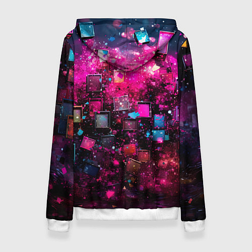 Женская толстовка Летящие абстрактные кубики / 3D-Белый – фото 2
