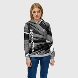 Толстовка-худи женская Honda - монохромный спортивный, цвет: 3D-меланж — фото 2