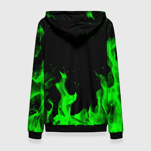 Женская толстовка Samurai green fire toxic / 3D-Черный – фото 2