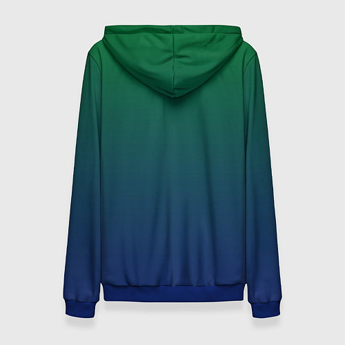 Женская толстовка Темно-зеленый и синий градиент / 3D-Синий – фото 2