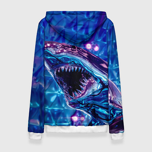 Женская толстовка Фиолетовая акула / 3D-Белый – фото 2