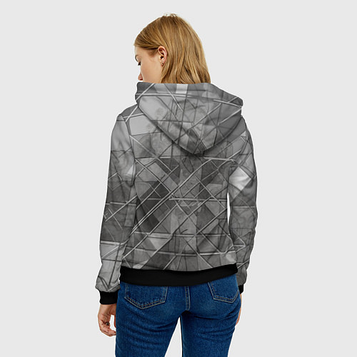 Женская толстовка Девушка в цилиндре / 3D-Черный – фото 4