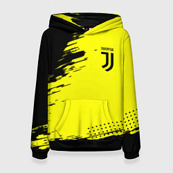 Толстовка-худи женская Juventus спортивные краски, цвет: 3D-черный