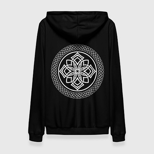 Женская толстовка Волк с символом - быть добру / 3D-Черный – фото 2