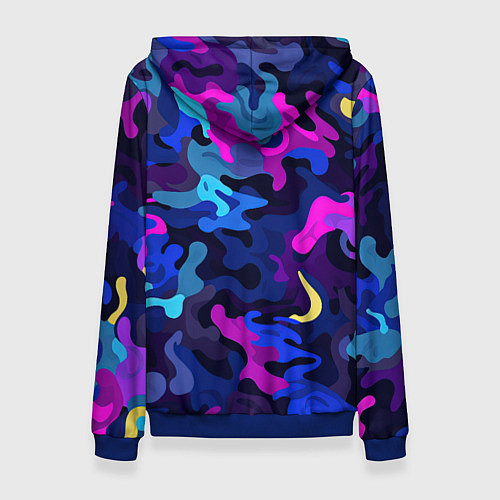 Женская толстовка Яркие разноцветные пятна в виде камуфляжа / 3D-Синий – фото 2