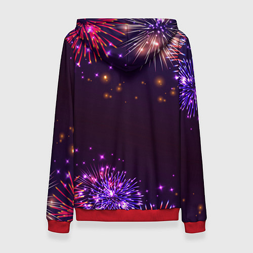 Женская толстовка Праздничная Любовь: фейерверк / 3D-Красный – фото 2