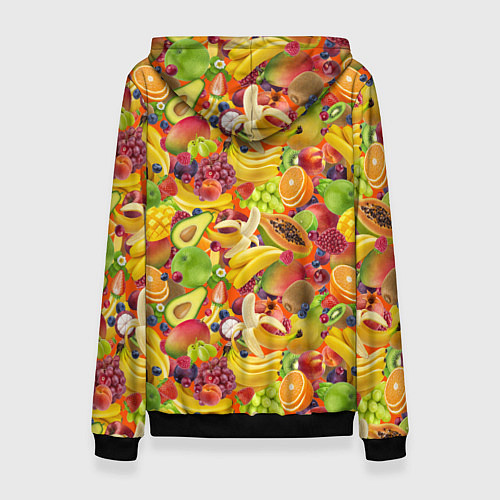 Женская толстовка Экзотические фрукты и ягоды / 3D-Черный – фото 2