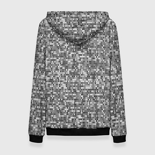 Женская толстовка Узор серого вязанного трикотажа меланж / 3D-Черный – фото 2