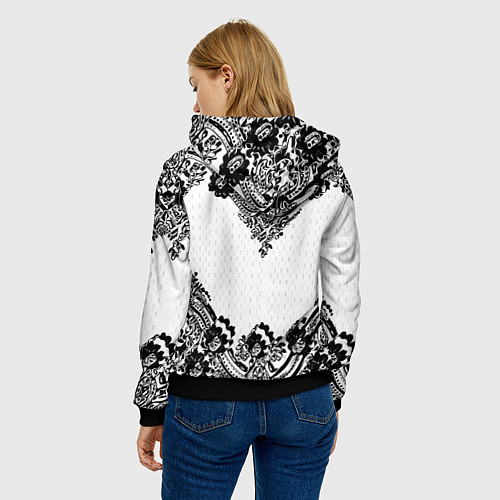 Женская толстовка Имперский узор Россия герб патриотизм / 3D-Черный – фото 4