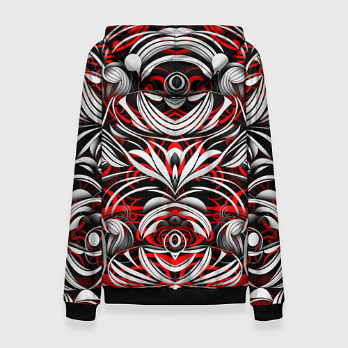 Женская толстовка Узоры паттерны / 3D-Черный – фото 2