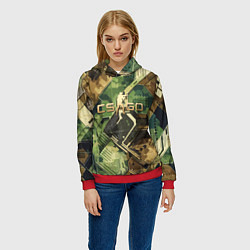 Толстовка-худи женская Counter Strike go - pattern, цвет: 3D-красный — фото 2