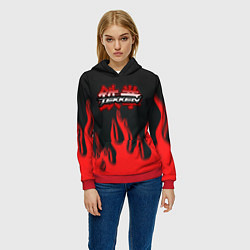 Толстовка-худи женская Tekken fire fighting game, цвет: 3D-красный — фото 2