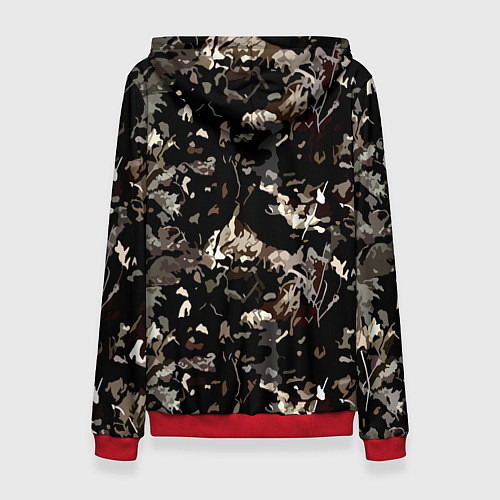Женская толстовка Блондинка снайпер в камуфляже / 3D-Красный – фото 2