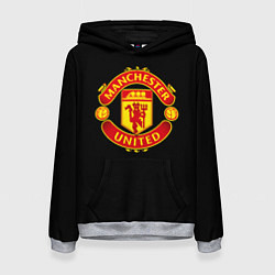 Толстовка-худи женская Manchester United fc club, цвет: 3D-меланж