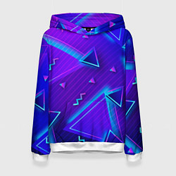 Толстовка-худи женская Neon Pattern colored, цвет: 3D-белый