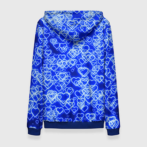Женская толстовка Неоновые сердечки синие / 3D-Синий – фото 2