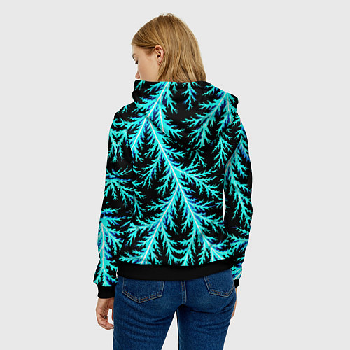 Женская толстовка Разряды электричества Tie Dye / 3D-Черный – фото 4