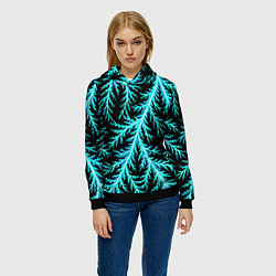Толстовка-худи женская Разряды электричества Tie Dye, цвет: 3D-черный — фото 2