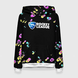 Толстовка-худи женская Rocket League game, цвет: 3D-белый