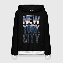 Толстовка-худи женская New York City - USA, цвет: 3D-белый