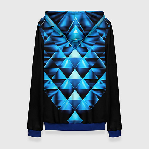 Женская толстовка Синие абстрактные ромбики / 3D-Синий – фото 2