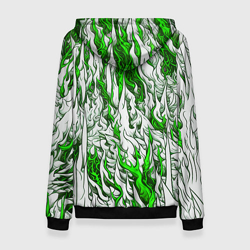 Женская толстовка Белый и зелёный узор / 3D-Черный – фото 2