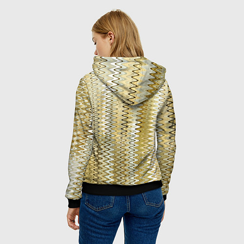 Женская толстовка Золотистый волнистый / 3D-Черный – фото 4