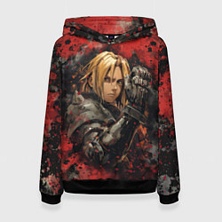 Толстовка-худи женская Edward Elric - Fullmetal Alchemist, цвет: 3D-черный