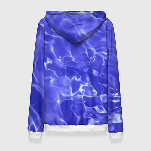 Женская толстовка Синяя вода текстура / 3D-Белый – фото 2