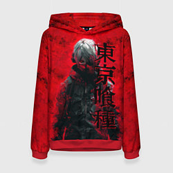 Толстовка-худи женская Tokyo Ghoul - Kaneki Ken, цвет: 3D-красный