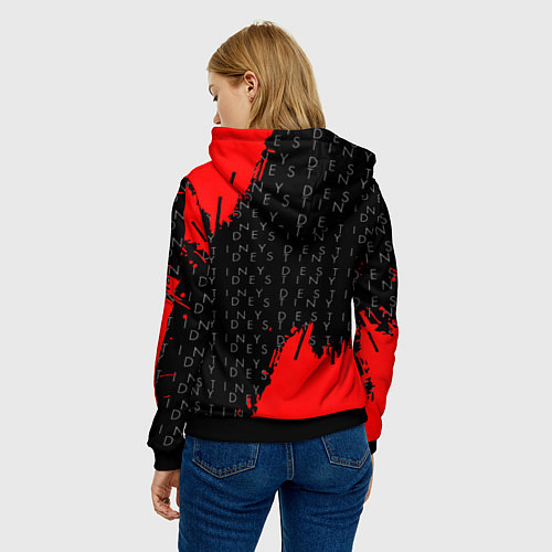 Женская толстовка Дестини паттерн шутер краски / 3D-Черный – фото 4