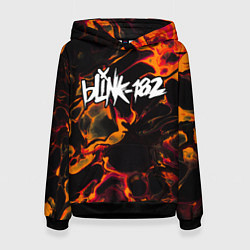Толстовка-худи женская Blink 182 red lava, цвет: 3D-черный