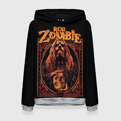 Толстовка-худи женская Rob zombie skull, цвет: 3D-меланж