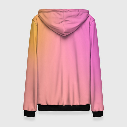 Женская толстовка Розово-желтый градиент / 3D-Черный – фото 2