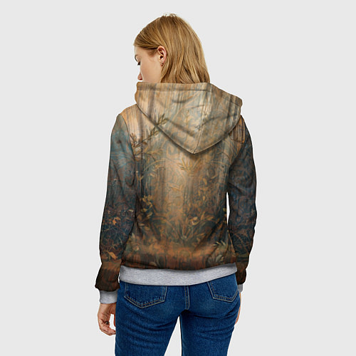 Женская толстовка Милый и довольный лисёнок / 3D-Меланж – фото 4