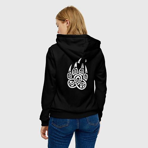 Женская толстовка Белый волк единства - мы с тобой одной крови / 3D-Черный – фото 4