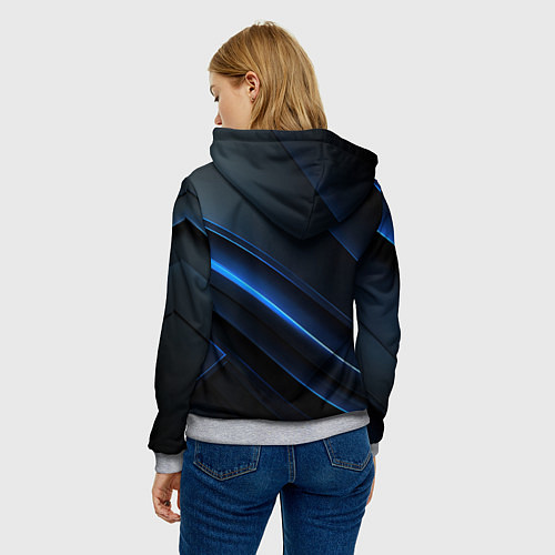 Женская толстовка Темно-синий абстрактный фон абстракция / 3D-Меланж – фото 4