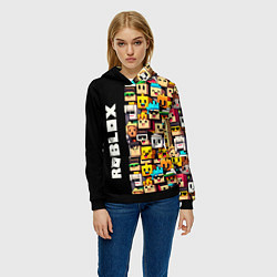Толстовка-худи женская Roblox - game, цвет: 3D-черный — фото 2