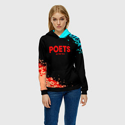Толстовка-худи женская Poets of the fall краски брызги, цвет: 3D-черный — фото 2