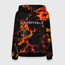 Толстовка-худи женская OneRepublic red lava, цвет: 3D-черный