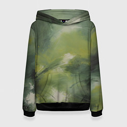 Толстовка-худи женская Зеленая палитра, цвет: 3D-черный