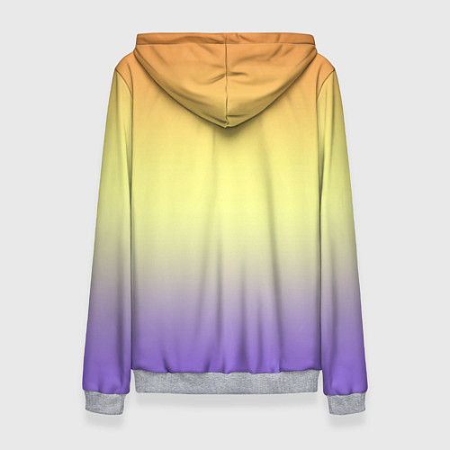 Женская толстовка Градиент жёлто-сиреневый светлый / 3D-Меланж – фото 2