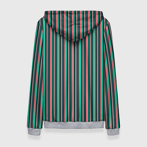 Женская толстовка Гармоничный зелёный в полоску / 3D-Меланж – фото 2