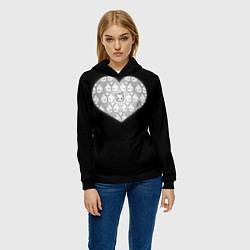 Толстовка-худи женская Одинокий кот, цвет: 3D-черный — фото 2