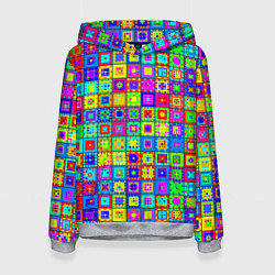 Женская толстовка Узор из разноцветных квадратов