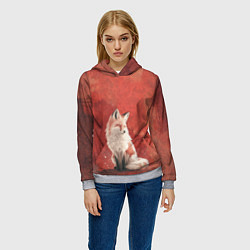 Толстовка-худи женская Притомившейся лис, цвет: 3D-меланж — фото 2