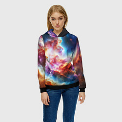 Толстовка-худи женская The cosmic nebula, цвет: 3D-черный — фото 2